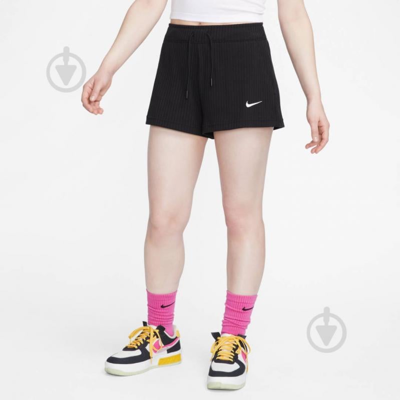 Шорты Nike W NSW RIB JRSY SHORT DV7862-010 р. S черный - фото 1