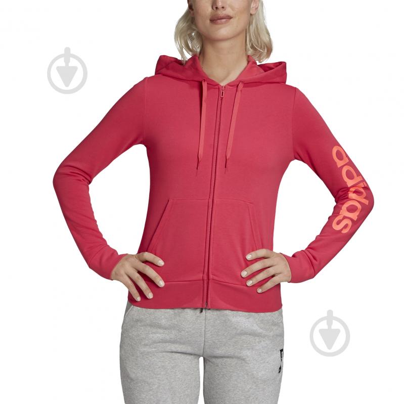 Джемпер Adidas W E LIN FZ HD GD2967 р. M розовый - фото 1
