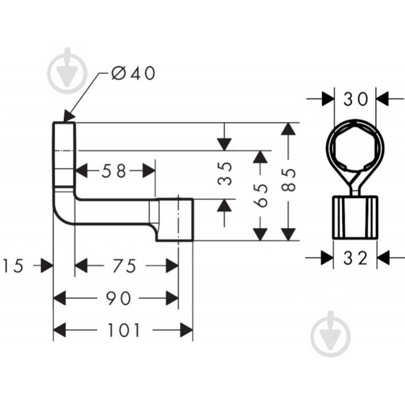 Держатель для лейки Hansgrohe Porter Reno 28335000 на смеситель - фото 2