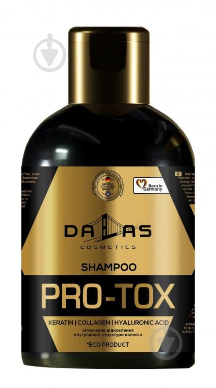 Шампунь Dalas з кератином/колагеном та гіалуроновою кислотою Hair Pro-tox 850 г - фото 1