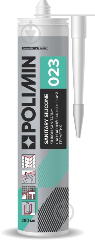 Герметик силиконовый Polimin SANITARY SILICONE 023 белый 280 мл - фото 1 Герметик силиконовый Polimin SANITARY SILICONE 023 белый 280 мл - фото 1