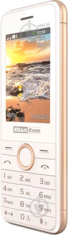 Мобільний телефон Maxcom MM136 white/gold - фото 2