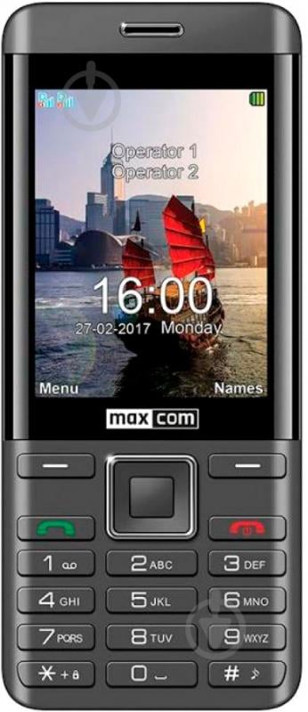 Мобильный телефон Maxcom MM236 black/silver - фото 1