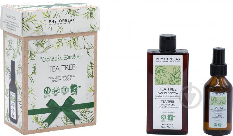 Подарунковий набір унісексдля жінокдля чоловіків Phytorelax Tea Tree гель для душу + олія - фото 1