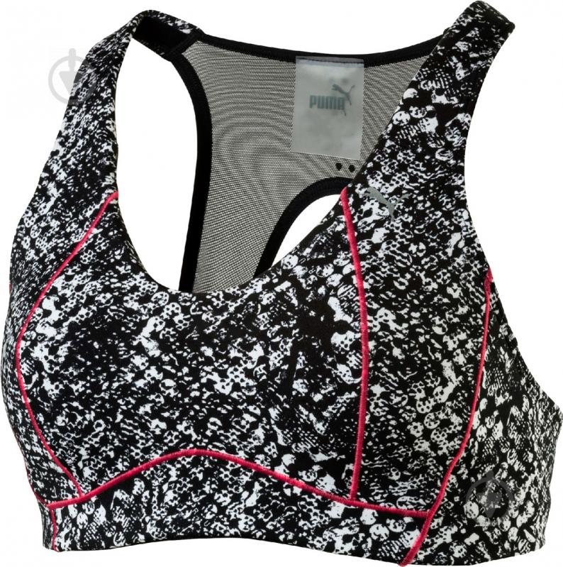 Бра Puma PWRRUN BRA - Graphic 51599307 р.XS черный - фото 1