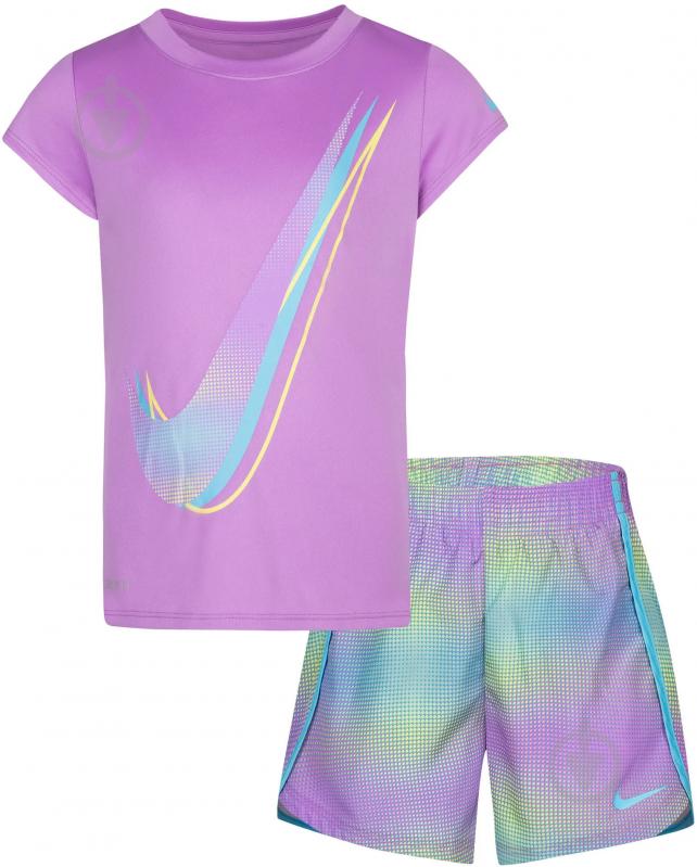 Комплект детской одежды Nike AOP SPRINTER SHORT SET 36K566-P3R р.4 фиолетовый - фото 1