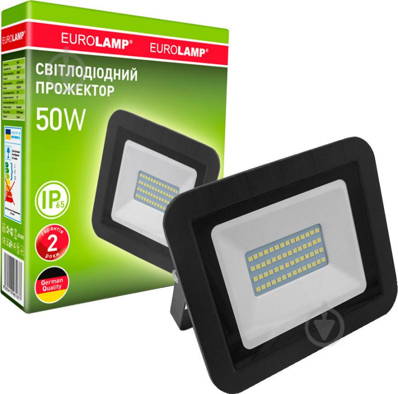 Прожектор Eurolamp 6500 K SMD 50 Вт IP65 черный LED-FL-50 - фото 2