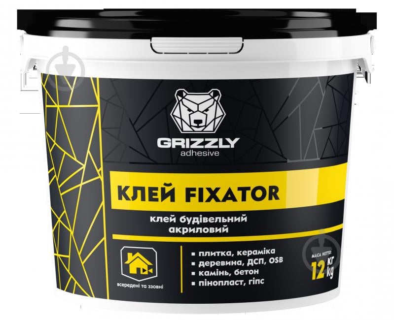 Клей акриловый Grizzly FIXATOR строительный 12 кг - фото 1