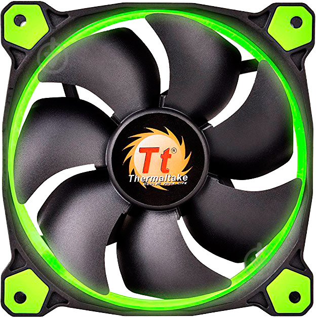 Корпусный кулер Thermaltake Riing 14 Green LED (CL-F039-PL14GR-A) - фото 1