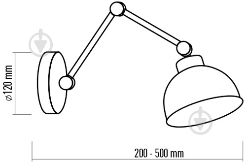 Бра TK Lighting Techno 1PL 1x60 Вт E27 черный/белый - фото 3