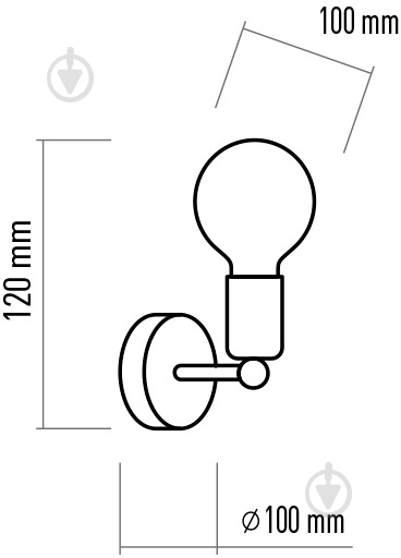 Бра TK Lighting Retro 1PL 1x60 Вт E27 бронза/черный - фото 3