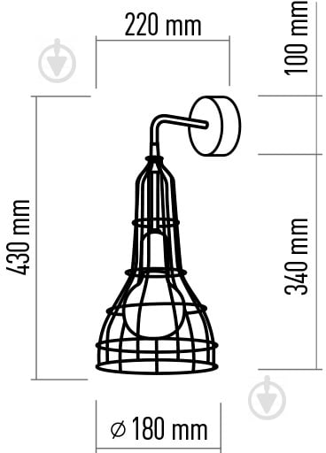 Бра TK Lighting Long 1PL 1x60 Вт E27 бронза/черный - фото 3