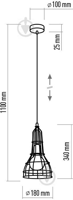 Подвес TK Lighting Long 1PL 1x60 Вт E27 бронза/черный - фото 3