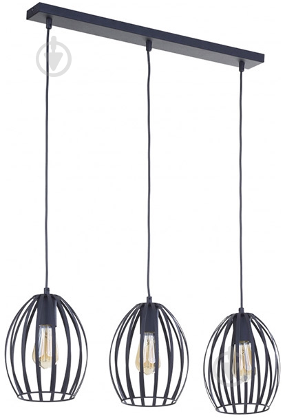 Подвес TK Lighting Liza 3PL 3x60 Вт E27 черный - фото 1