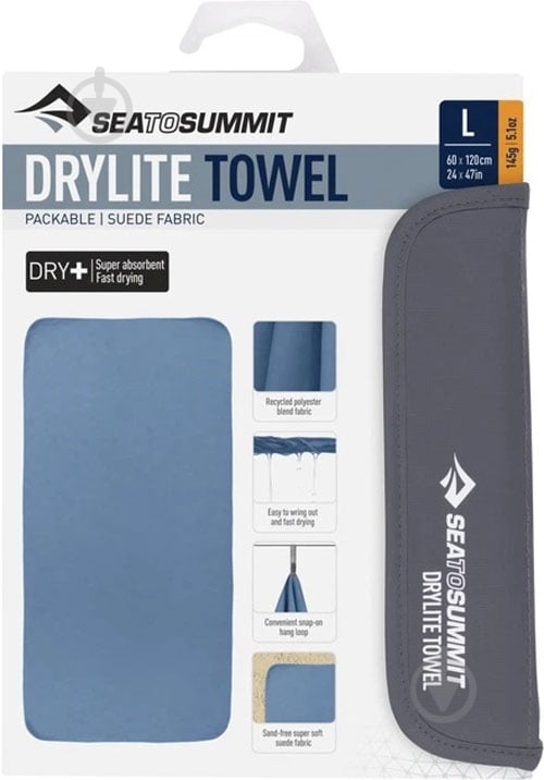 Рушник DryLite Towel Moonlight L синий Sea To Summit - фото 5