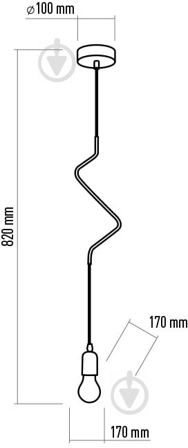 Підвіс TK Lighting Zigzag 1PL 1x60 Вт E27 чорний - фото 3