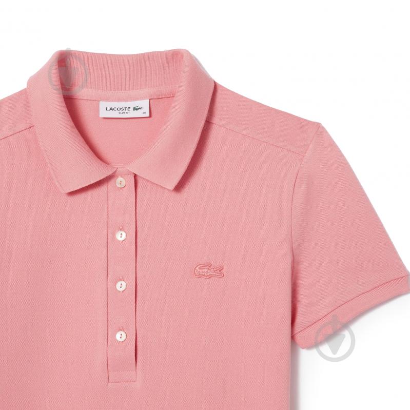 Поло Lacoste STRETCH COTTON PIQUÉ POLO PF5462QDS р.M розовый - фото 6