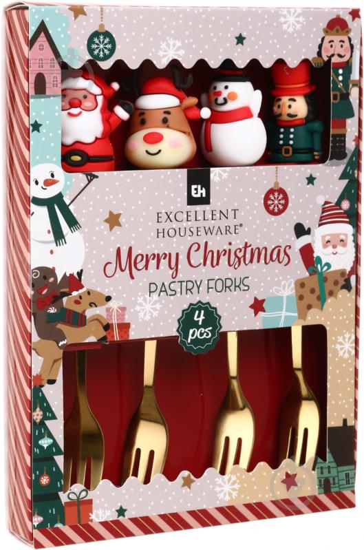 Набор для десерта Excellent Houseware Christams 4 шт. 170493080 - фото 11 Набор для десерта Excellent Houseware Christams 4 шт. 170493080 - фото 11