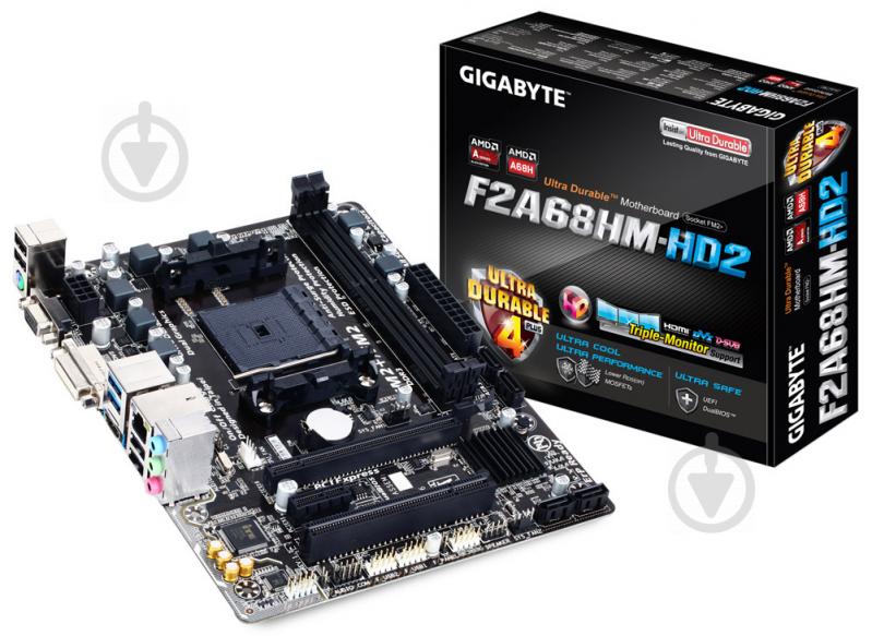 Материнская плата Gigabyte GA-F2A68HM-HD2 (Socket FM2+, AMD A68H, mirco ATX) - фото 4