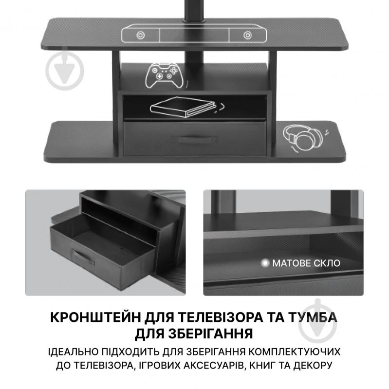 Тумба під ТВ OfficePro 400x1297x1200 мм чорний (TVS635) - фото 15