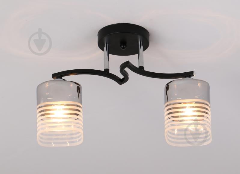 Люстра стельова WunderLicht Hamm 2x60 Вт E27 чорний KK9072-42 - фото 1