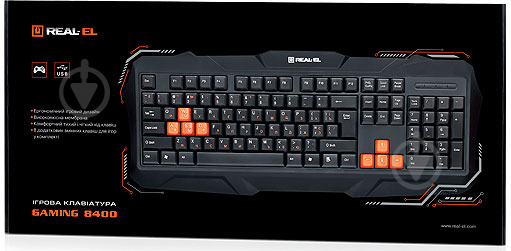 Клавиатура REAL-EL Gaming 8400 (EL123100014) USB black - фото 2