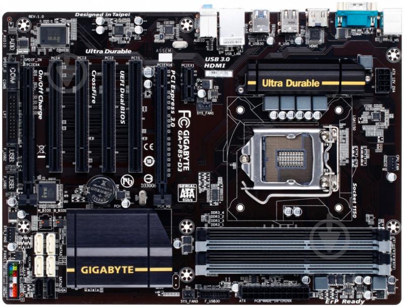 Материнська плата Gigabyte GA-P85-D3 (Socket 1150, Intel B85, ATX) - фото 1