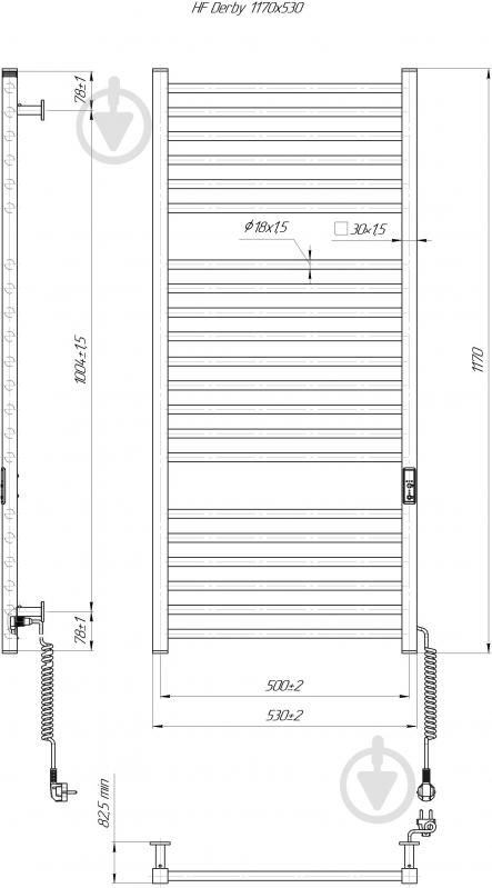 Полотенцесушитель электрический HYGGE FAMILY Derby 1170х530 белый матовый - фото 5