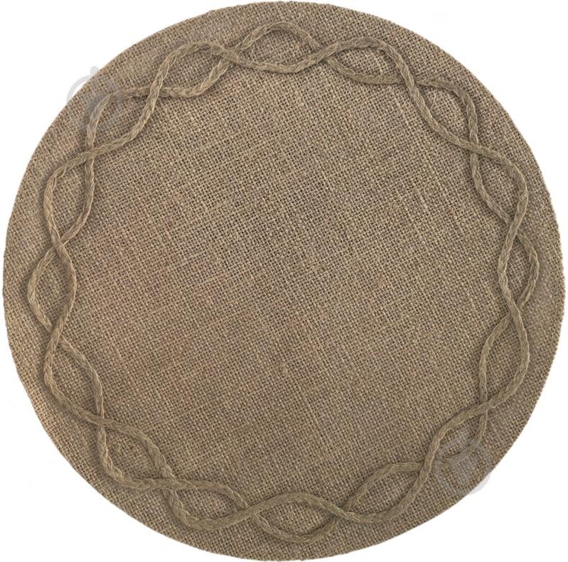 Коврик для сервировки Fiora круглый 38 см коричневый джут AHW3768 - фото 1 Коврик для сервировки Fiora круглый 38 см коричневый джут AHW3768 - фото 1
