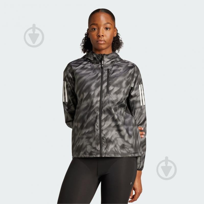 Куртка женская демисезонная Adidas OTR AOP JKT W JL8701 р.M черная - фото 1 Куртка женская демисезонная Adidas OTR AOP JKT W JL8701 р.M черная - фото 1
