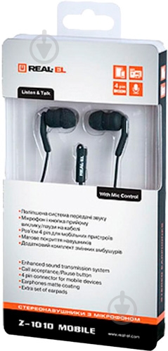 Гарнитура REAL-EL Z-1010 Mobile black - фото 2