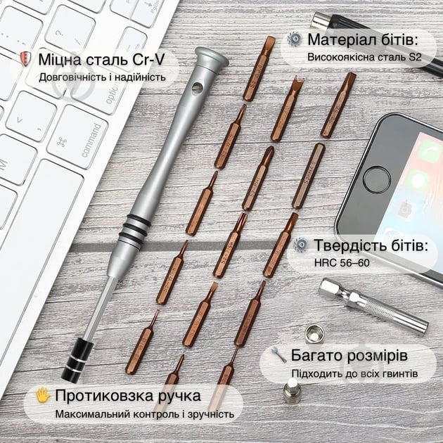 Викрутка зі змінними насадками King`sdun 63 в 1 Blue KS-8063 - фото 9