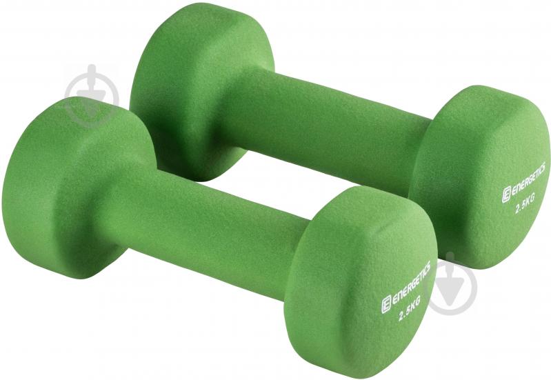 Гантелі Energetics Neoprene Dumb Pairs 106225-2,5 Neoprene Dumbbells 2x2,5 кг зелений - фото 1