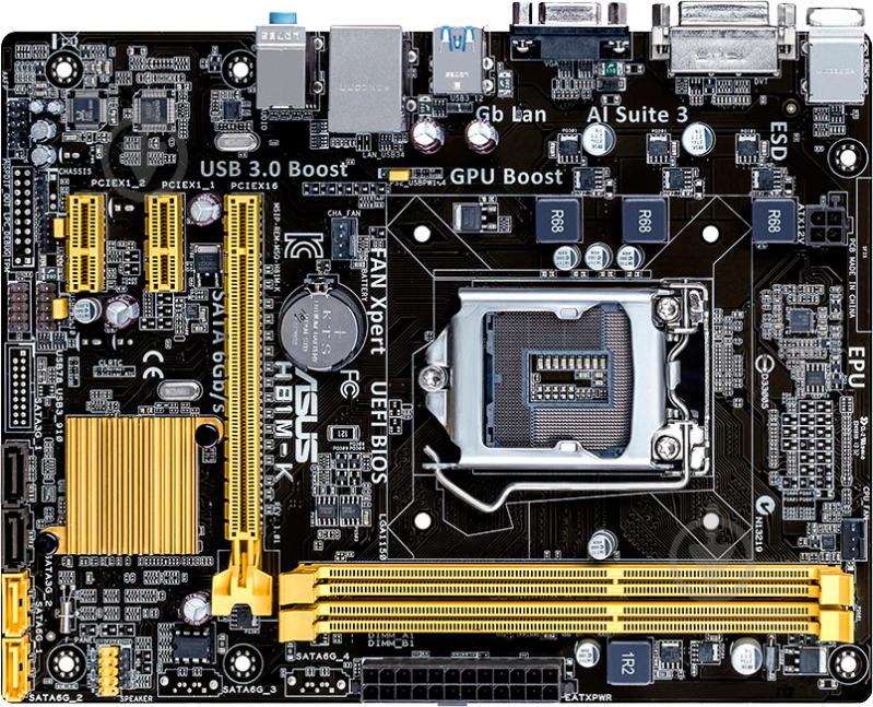 Материнська плата Asus H81M-K (Socket 1150, Intel H81, mirco ATX) - фото 1