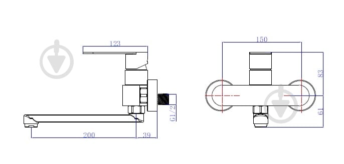 Смеситель для ванны Water House Loop BW0114 сатин - фото 5