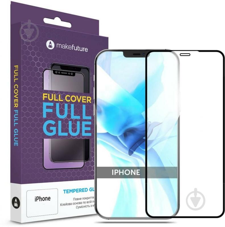 Защитное стекло MakeFuture для Apple iPhone 13/13 Pro (875797) Full Cover Full Glue Black - фото 1