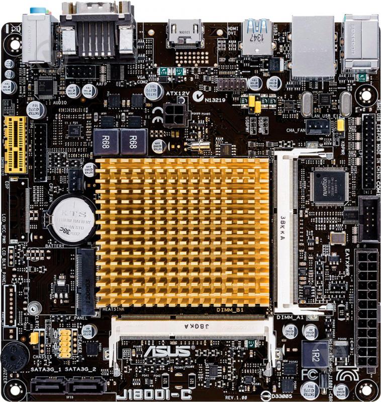 Материнская плата Asus J1800I-C (Integrated CPU, SoC, mini ITX) - фото 1