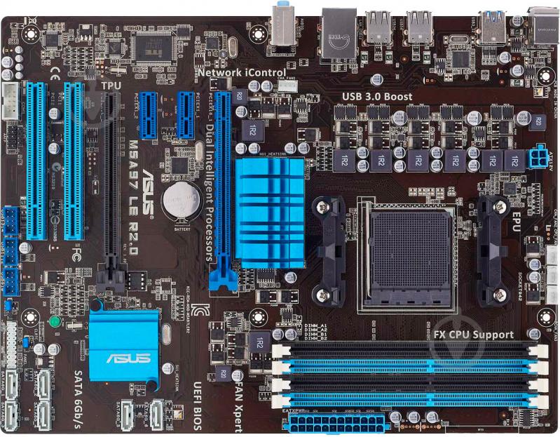 Материнская плата Asus M5A97_LE_R2.0 (Socket AM3+, AMD 970, ATX) - фото 1