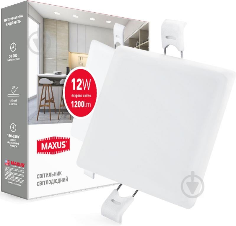 Світильник точковий Maxus Sp Edge квадрат LED 12 Вт 4100 К білий - фото 2