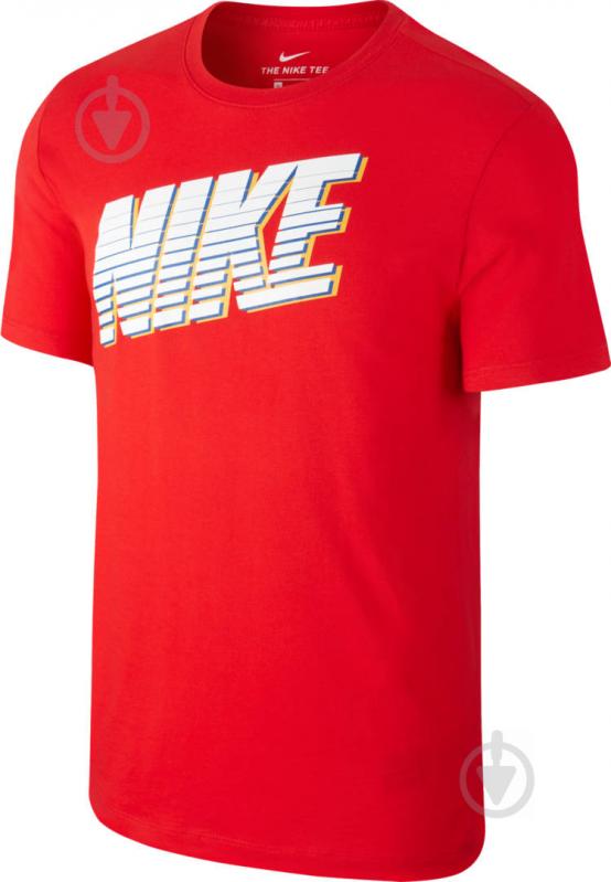 Футболка Nike M NSW TEE NIKE BLOCK CK2777-657 р.L красный - фото 1