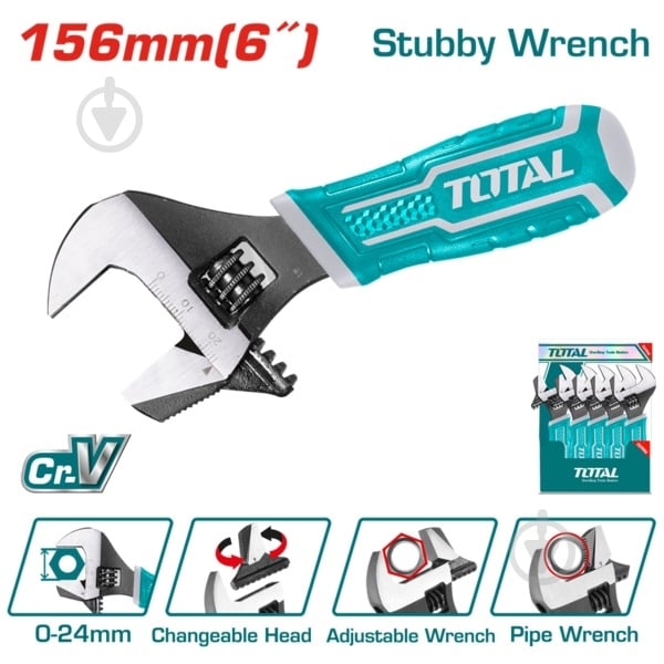 Ключ разводной Total THT1016S - фото 2