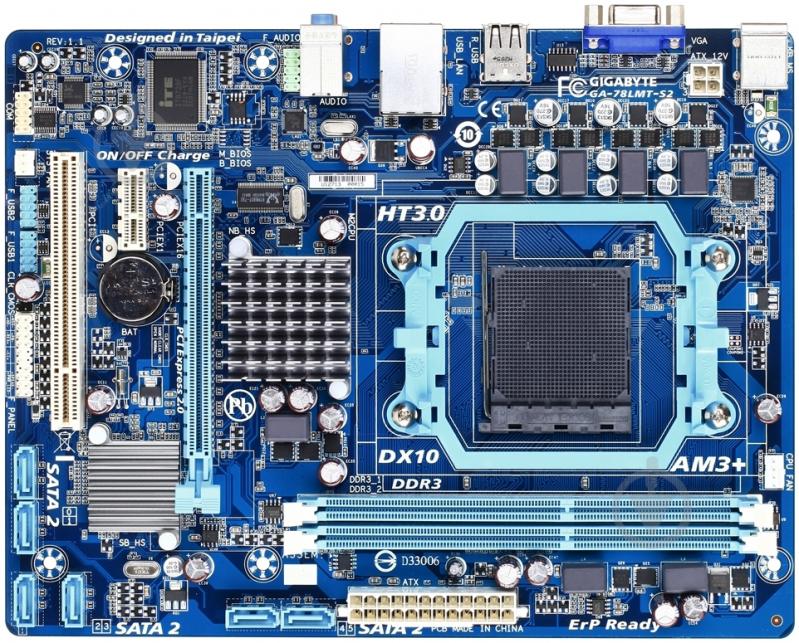 Материнська плата Gigabyte GA-78LMT-S2 (Socket AM3+, AMD 760G, mirco ATX) - фото 1 Материнська плата Gigabyte GA-78LMT-S2 (Socket AM3+, AMD 760G, mirco ATX) - фото 1