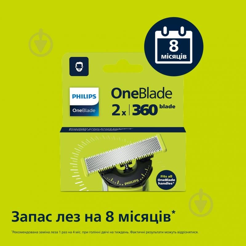 Лезвия сменные Philips для OneBlade Pro 2 шт QP420/50 - фото 3