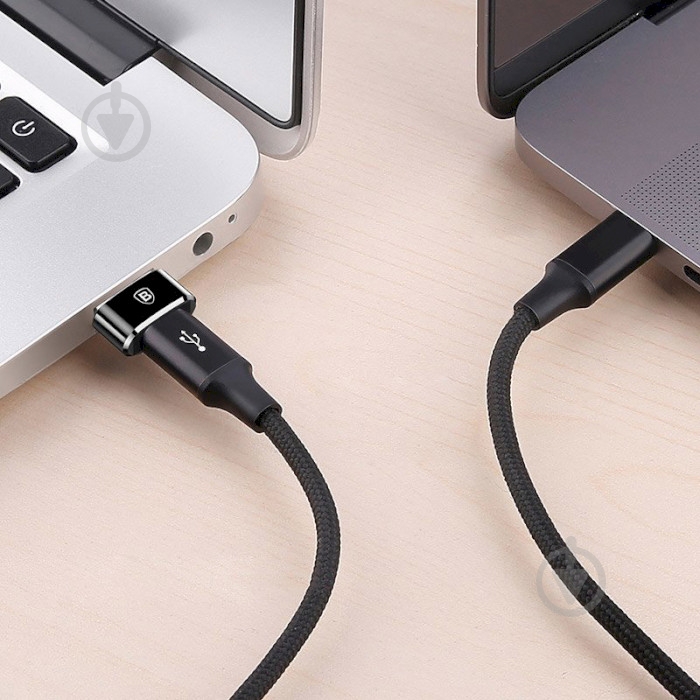 Адаптер BASEUS Mini Type-C female/USB CAAOTG-01 черный (1011137) - фото 4