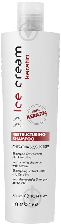 Шампунь INEBRYA Ice Cream Keratin Restructuring Shampoo із кератином 300 мл - фото 1