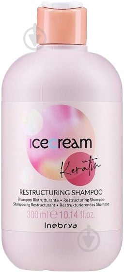 Шампунь INEBRYA Ice Cream Keratin Restructuring Shampoo із кератином 300 мл - фото 1