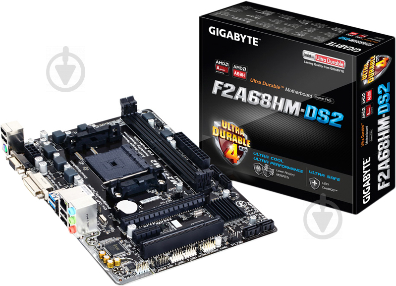 Материнская плата Gigabyte GA-F2A68HM-DS2 (Socket FM2+, AMD A68H, mirco ATX) - фото 4