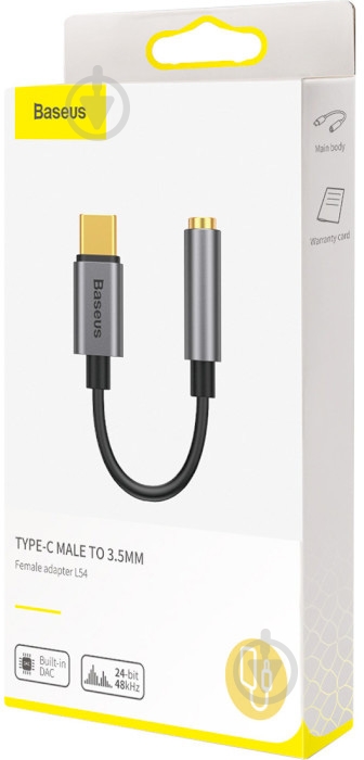 BASEUS USB Type-C to 3.5mm Adapte L54 CATL54-0G серый (1011177) - фото 4 BASEUS USB Type-C to 3.5mm Adapte L54 CATL54-0G серый (1011177) - фото 4