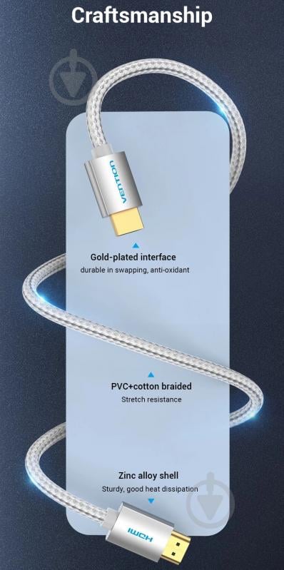 Кабель Vention 10 м белый (AABIL) - фото 8