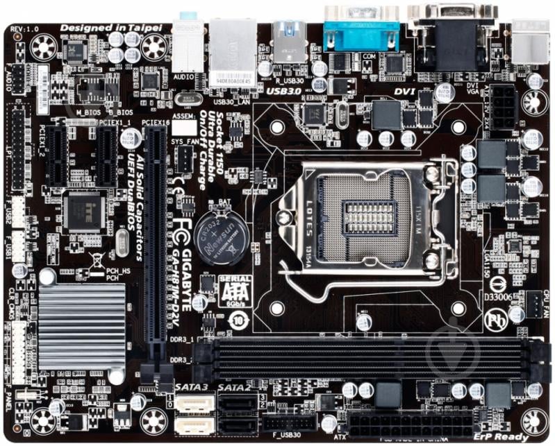 Материнская плата Gigabyte GA-H81M-D2V (Socket 1150, Intel H81, mirco ATX) - фото 1